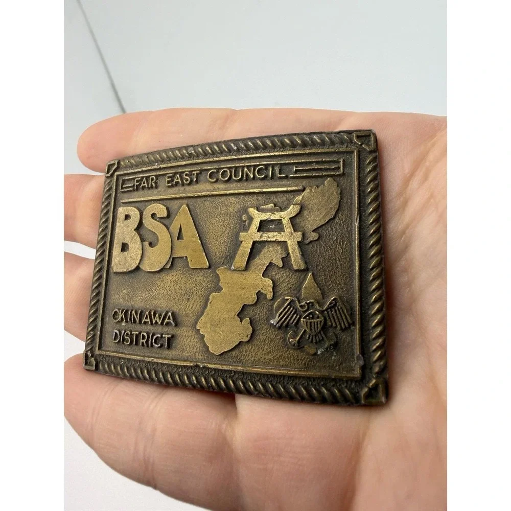 BSA Far East Council Belt Buckle Boy Scouts Okinawa District Japan